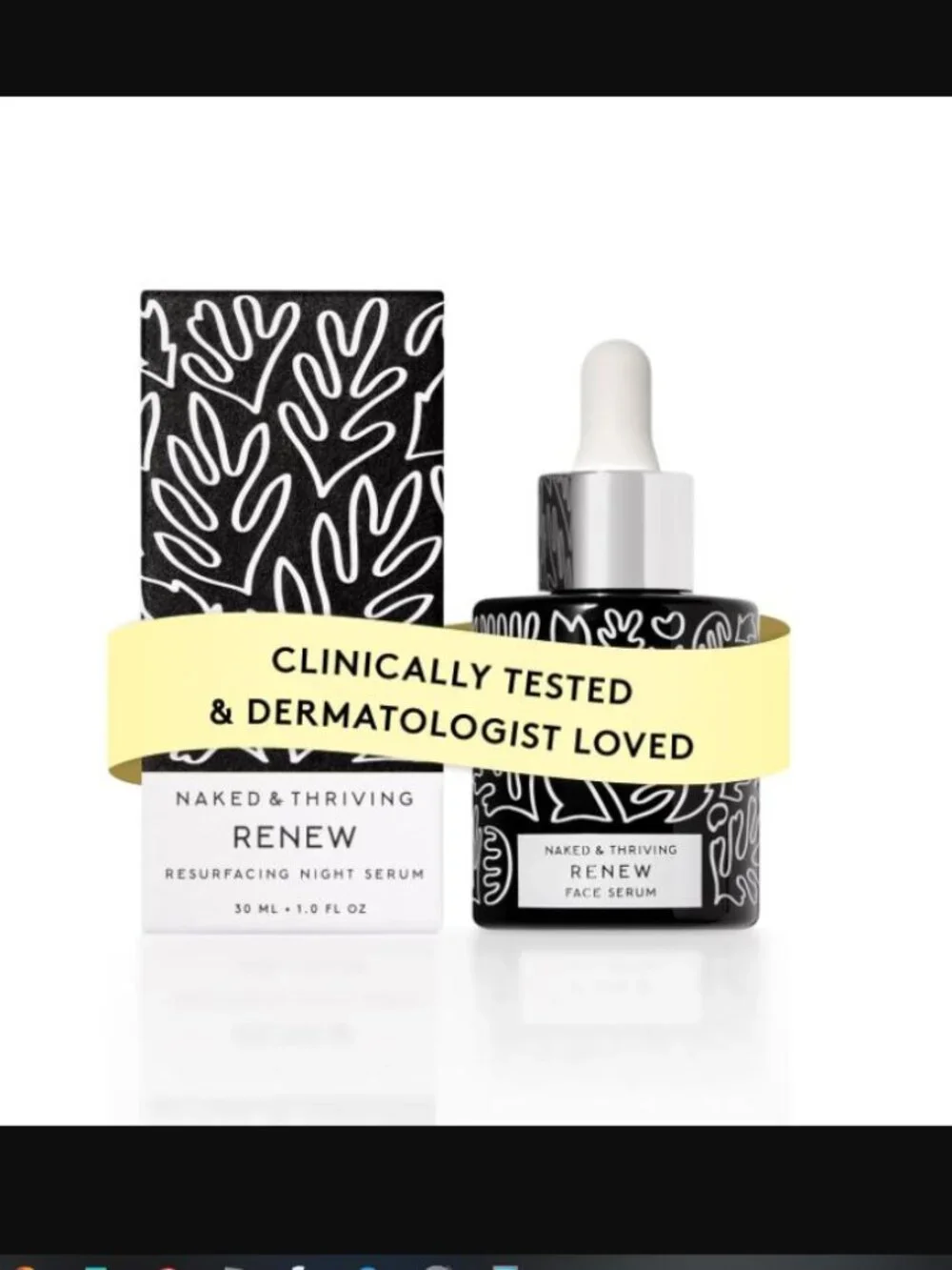 NEW Naked & Thriving Renew Resurfacing Night Serum, Hyaluronic Ferulic Acid 30mL